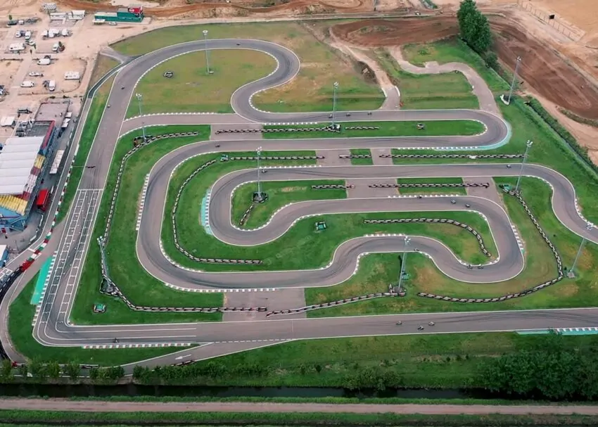 South Milano karting Ottobiano vista dall'alto foto drone
